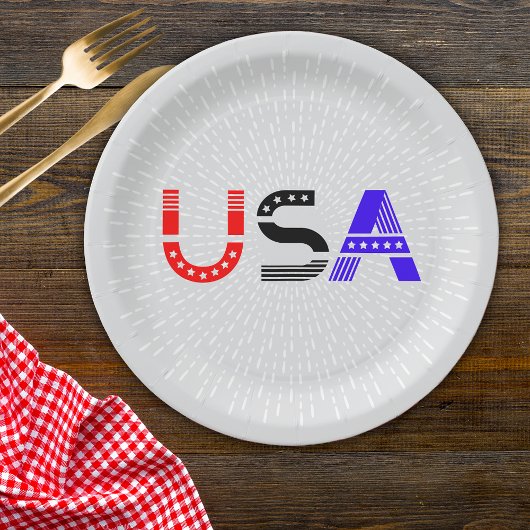 4 juli BBQ USA Papieren Borden Papieren Bordje
