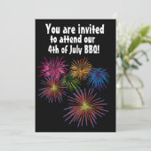 4 JULI BBQ VUURWERK FEEST OP MAAT UITNODIGINGEN (Staand voorkant)