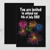 4 JULI BBQ VUURWERK FEEST OP MAAT UITNODIGINGEN (Voorkant / Achterkant)