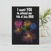 4 JULI BBQ VUURWERK FEEST OP MAAT UITNODIGINGEN (Staand voorkant)