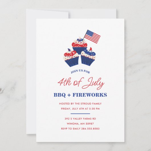 4 Juli BBQ & Vuurwerkviering Kaart (Voorkant)