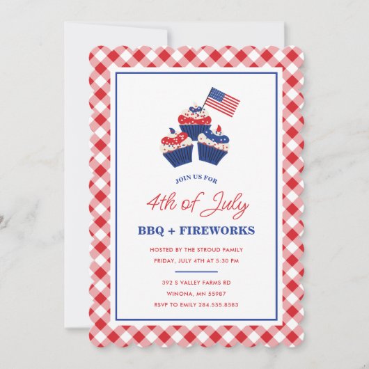 4 Juli BBQ & Vuurwerkviering Kaart (Voorkant)