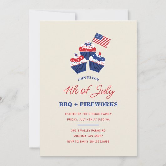 4 Juli BBQ & Vuurwerkviering Kaart (Voorkant)