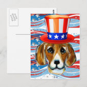 4 juli Beagle Briefkaart (Voorkant / Achterkant)