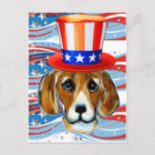 4 juli Beagle Briefkaart (Voorkant)