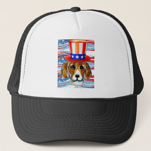 4 juli Beagle Trucker Pet (Voorkant)