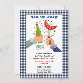 4 juli Beer en Franks BBQ Picnic Party Invit Kaart (Voorkant)