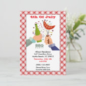 4 juli Beer en Franks BBQ Picnic Party Kaart (Staand voorkant)