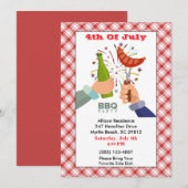 4 juli Beer en Franks BBQ Picnic Party Kaart (Voorkant / Achterkant)