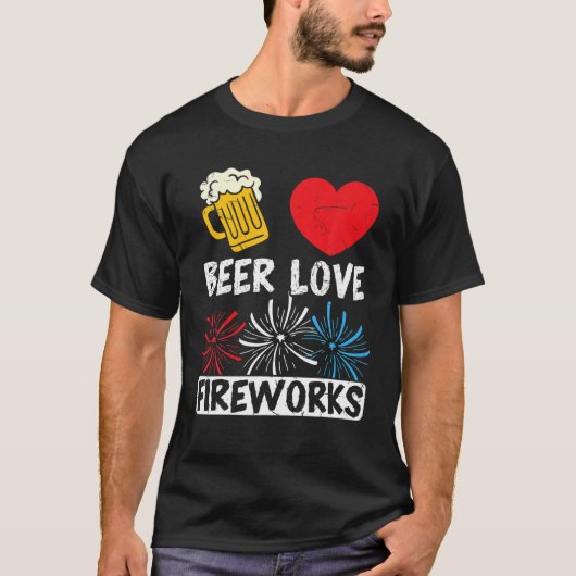 4 juli Beer Love Fireworks Director T-shirt (Voorkant)