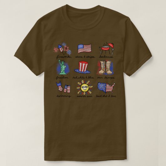 4 juli-begunstiging t-shirt (Design voorkant)