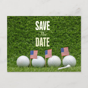 4 juli behalve de datum met vlag Amerika voor golf Briefkaart
