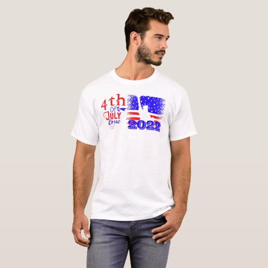 4 juli  bemanningsdatum Amerikaanse T-shirt (Voorkant volledig)