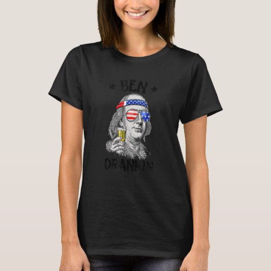 4 juli Ben Drankin Benjamin Franklin American T-shirt (Voorkant)