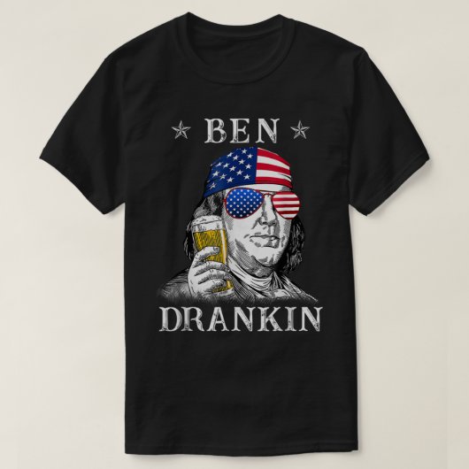 4 juli Ben Drankin Benjamin Franklin Beer Cos T-shirt (Design voorkant)