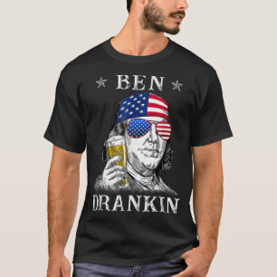 4 juli Ben Drankin Benjamin Franklin Beer Cos T-shirt