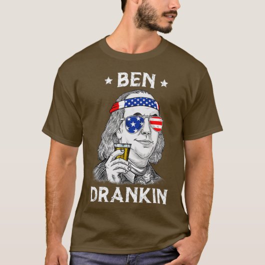 4 juli Ben Drankin Benjamin Franklin T-shirt (Voorkant)