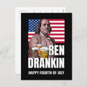 4 juli BEN DRANKIN Feestdagenkaart (Voorkant / Achterkant)
