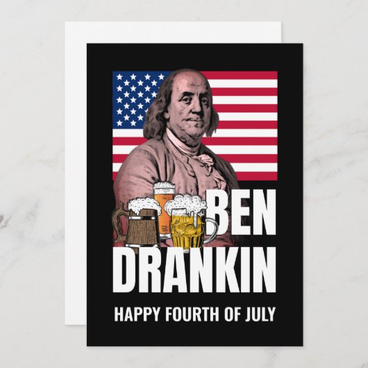 4 juli BEN DRANKIN Feestdagenkaart (Voorkant / Achterkant)