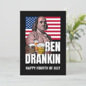 4 juli BEN DRANKIN Feestdagenkaart (Staand voorkant)