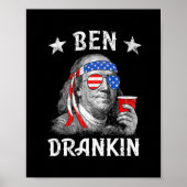 4 juli Ben Drankin Patriotic Funny Benjamin Poster (Voorkant)