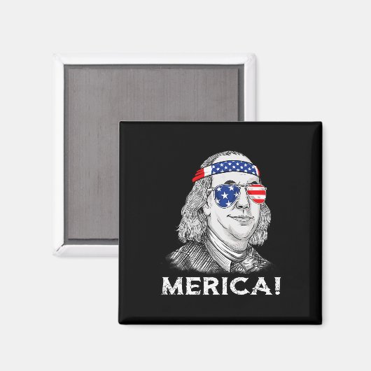 4 juli Ben Franklin Merica USA Boys Kind Magneet (Voorkant / Achterkant)