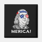 4 juli Ben Franklin Merica USA Boys Kind Magneet (Voorkant)