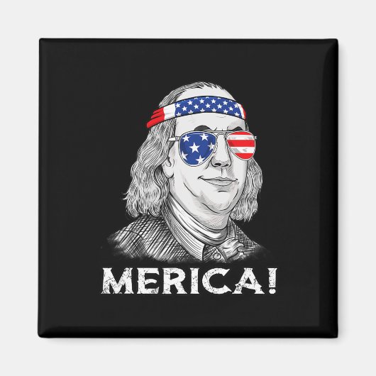 4 juli Ben Franklin Merica USA Boys Kind Magneet (Voorkant)