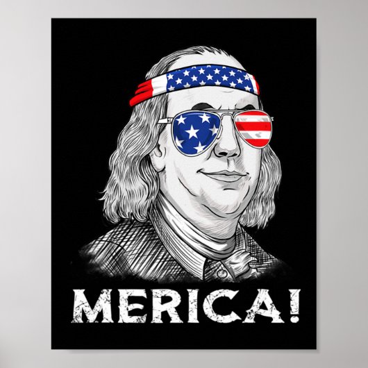 4 juli Ben Franklin Merica USA Boys Kind Poster (Voorkant)