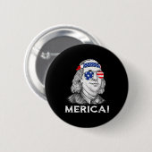 4 juli Ben Franklin Merica USA Boys Kind Ronde Button 5,7 Cm (Voorkant /achterkant)