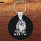 4 juli Ben Franklin Merica USA Boys Kind Sleutelhanger (Voorkant)