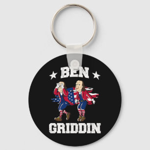 4 juli Benjamin Franklin Griddy Ben Griddin 1 Sleutelhanger