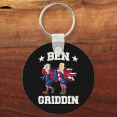 4 juli Benjamin Franklin Griddy Ben Griddin 1 Sleutelhanger (Voorkant)