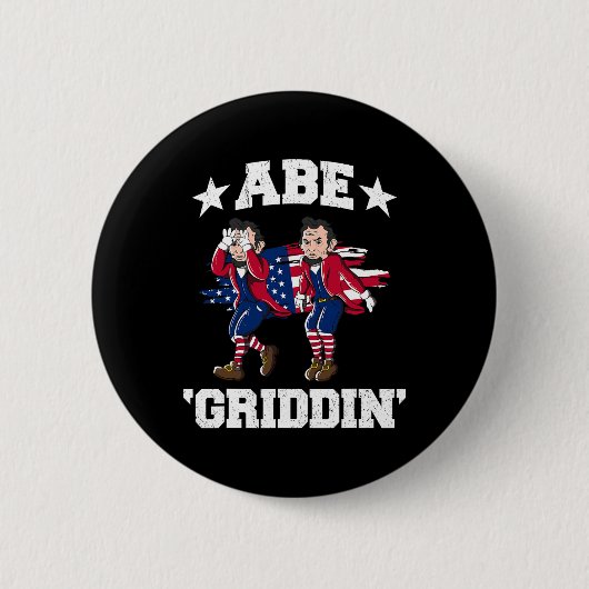 4 juli Benjamin Franklin Griddy Ben Griddin Ronde Button 5,7 Cm (Voorkant)