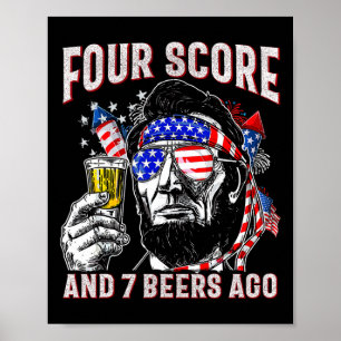4 juli bier drinken patriot vier score en 7 poster