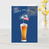 4 juli Bier met Sparklers Kaart (Gele Bloem)