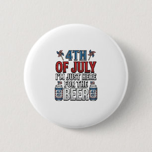 4 juli Bier Vintage Patriottisch Shirt Ontwerp_1 Ronde Button 5,7 Cm