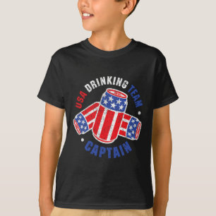 4 juli bierblikje vlag USA drinkende team T-shirts