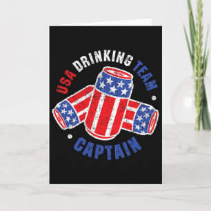 4 juli bierblikje vlag USA drinkende team T-shirts Kaart
