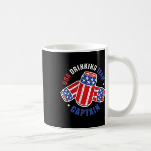 4 juli bierblikje vlag VS drinkende team T-shirts Koffiemok