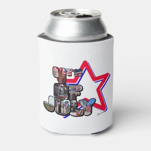 4 juli Big Letter Star Blikjeskoeler (Blikje Achterkant)