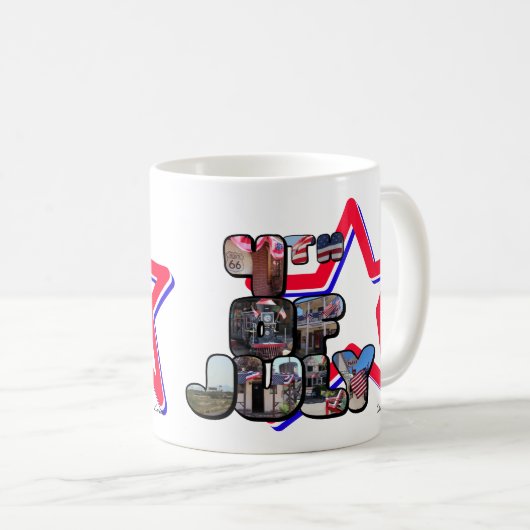 4 juli Big Letter Star Koffiemok (Voorkant rechts)