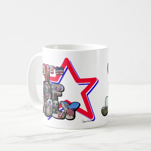 4 juli Big Letter Star Koffiemok (Voorkant links)