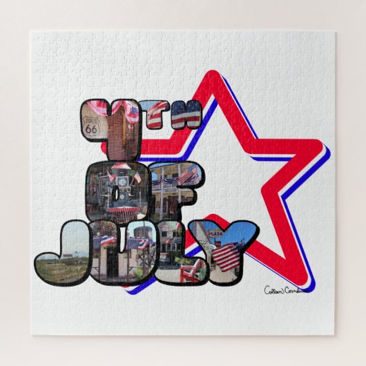 4 juli Big Letter Star Legpuzzel (Verticaal)