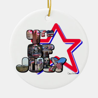 4 juli Big Letter Star-Ornament Keramisch Ornament