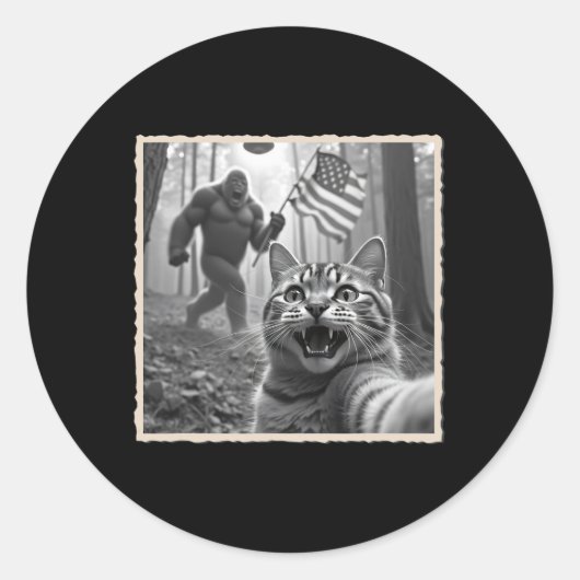 4 juli Bigfoot en Sasquatch Ronde Sticker (Voorkant)
