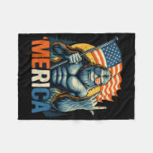 4 juli Bigfoot Merica Rock Amerikaanse vlag Patr Fleece Deken (Voorkant (Horizontaal))