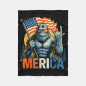 4 juli Bigfoot Merica Rock Amerikaanse vlag Patr Fleece Deken (Voorkant)