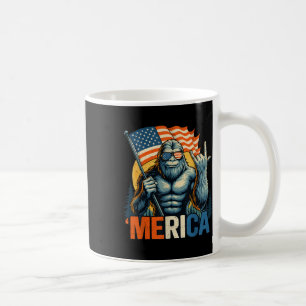 4 juli Bigfoot Merica Rock Amerikaanse vlag Patr Koffiemok