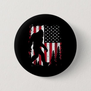 4 juli Bigfoot Sasquatch Amerikaanse vlag Patrio Ronde Button 5,7 Cm